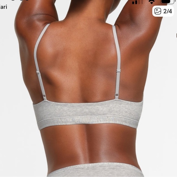 SKIMS Cotton Jersey Scoop bralette, Light Heather Gray - Picture 2 of 7